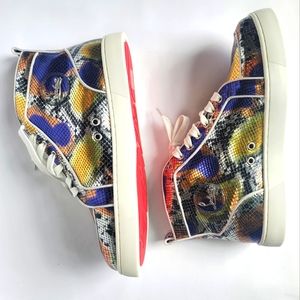Christian Louboutin Rantus Orlato Flat Python High Top Sneakers Size EU 44